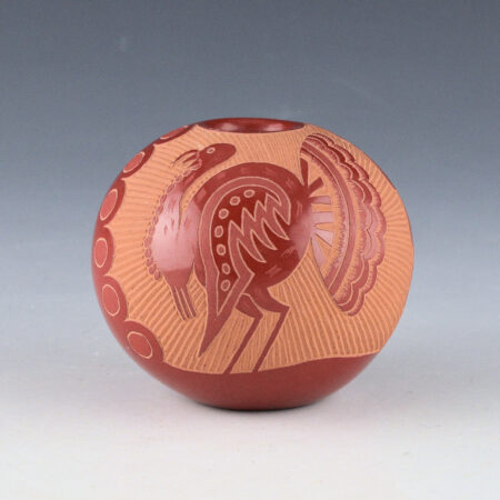 Lonewolf, Joseph - Red Mimbres Turkey Bowl (1974)