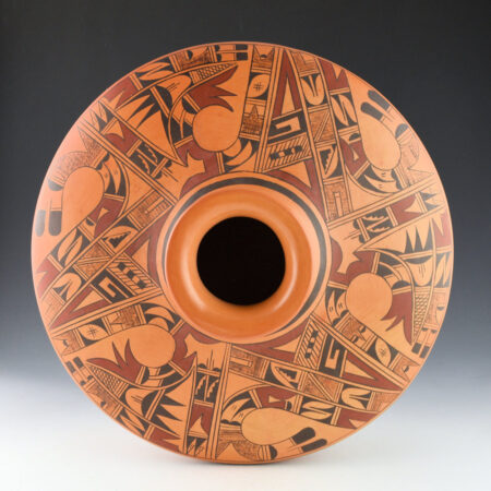 Alternative view of Kahe-Charley, Karen - 12" Wide Jar with Swirling Hopi Birds