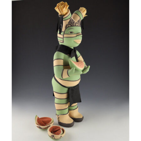Alternative view of Wall, Kathleen - Standing Green Koshari holding Watermelon and Two Bowls (10 pieces)