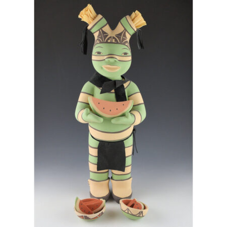 Wall, Kathleen - Standing Green Koshari holding Watermelon and Two Bowls (10 pieces)