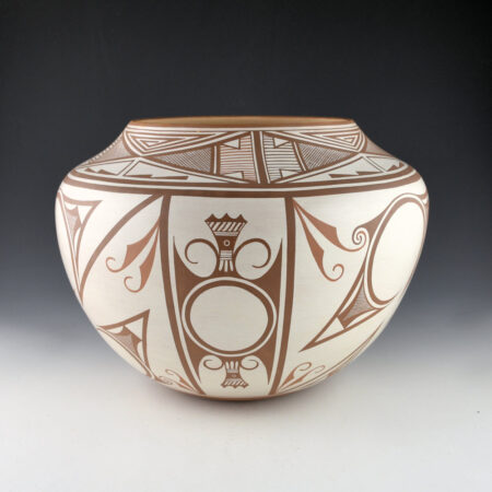 Alternative view of Namingha, Les - Large Zuni Jar with Rainbirds and Rainclouds (2000)