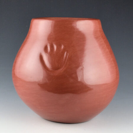 Tafoya, Margaret - Red Storage Jar with Three Bear Paws (1970s)
