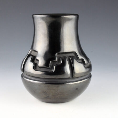 Tafoya, Margaret - Long Neck Jar with a Mesa, Cloud, and Rain Design (1950s)