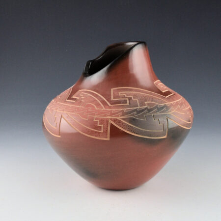 Alternative view of Folwell, Polly Rose - Tall Jar with Kiva Step Rim Mountain Designs