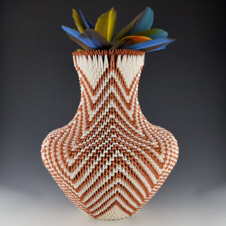 Scott, Rain - 13" Tall "Flying High" Origami Water Jar with Lid