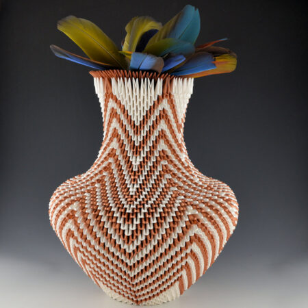 Alternative view of Scott, Rain - 13" Tall "Flying High" Origami Water Jar with Lid