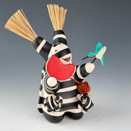 Chitto, Randall - Turtle Storyteller with Two Kids, Watermelon and Hummingbird