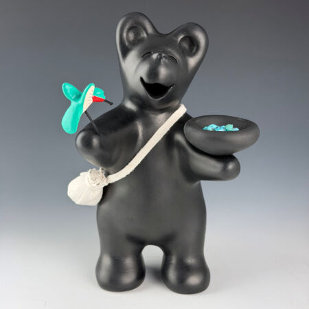 Chitto, Randall - 8" Tall Clay "Hummingbird and Bear"