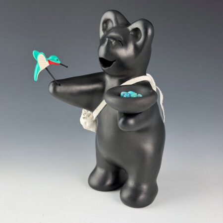 Alternative view of Chitto, Randall - 8" Tall Clay "Hummingbird and Bear"