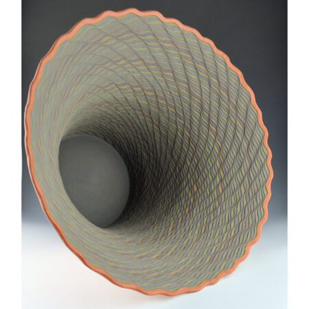 Alternative view of Zane Smith, Richard - 18" Wide Corrugated "Ribbon" Jar (1996)