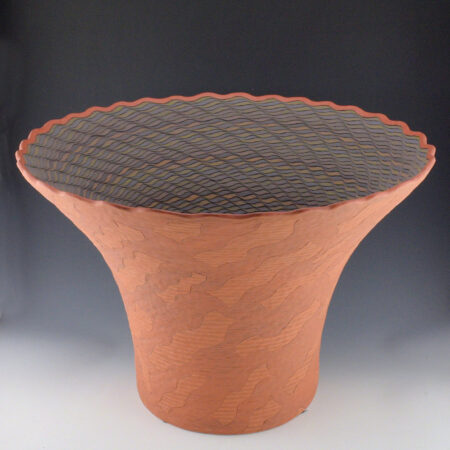 Zane Smith, Richard - 18" Wide Corrugated "Ribbon" Jar (1996)