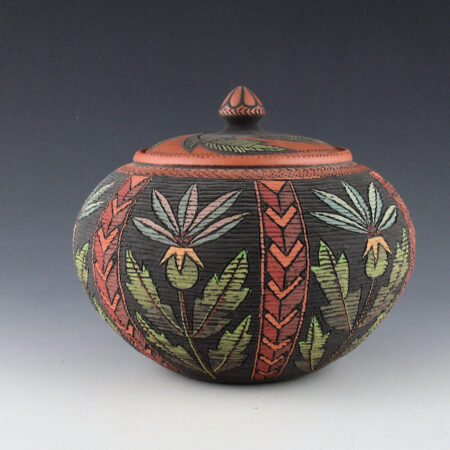 Alternative view of Zane Smith, Richard - "Flowers" Corrugated Lidded Bowl (2020)