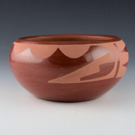 Alternative view of Gonzales, Rose - Red-on-Red Bowl with Rain and Cloud Designs (1943)