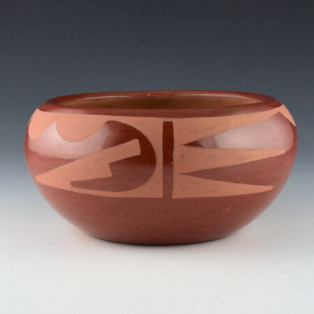 Gonzales, Rose - Red-on-Red Bowl with Rain and Cloud Designs (1943)