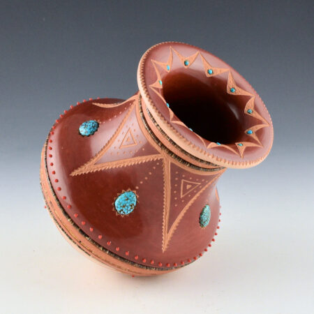 Alternative view of Sanchez, Russell  - Polychrome Jar with Triple Star Design and 98 Stones