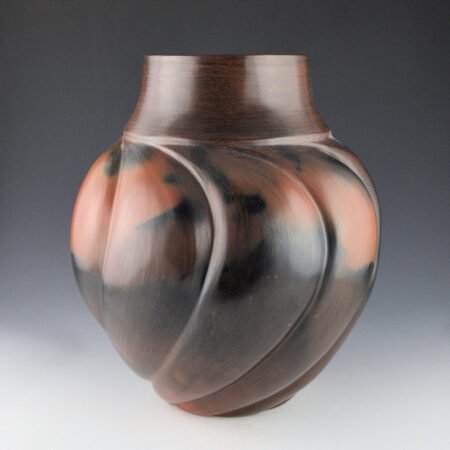 Manymules, Samuel - 11" Tall Jar with 9 Swirling Melon Ribs