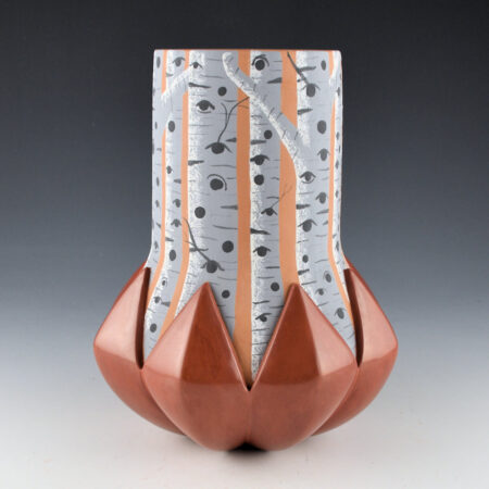 Alternative view of Lugo, Sergio - "Caught in the Forest" Polychrome Carved Jar