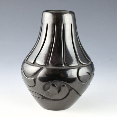 Alternative view of Chavarria, Stella  - Water Jar with Carved Avanyu and 13 Carved Feathers (1980s)