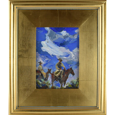 Vargas, Andrea - "We Ride Together", Oil on Board (5 x 7)