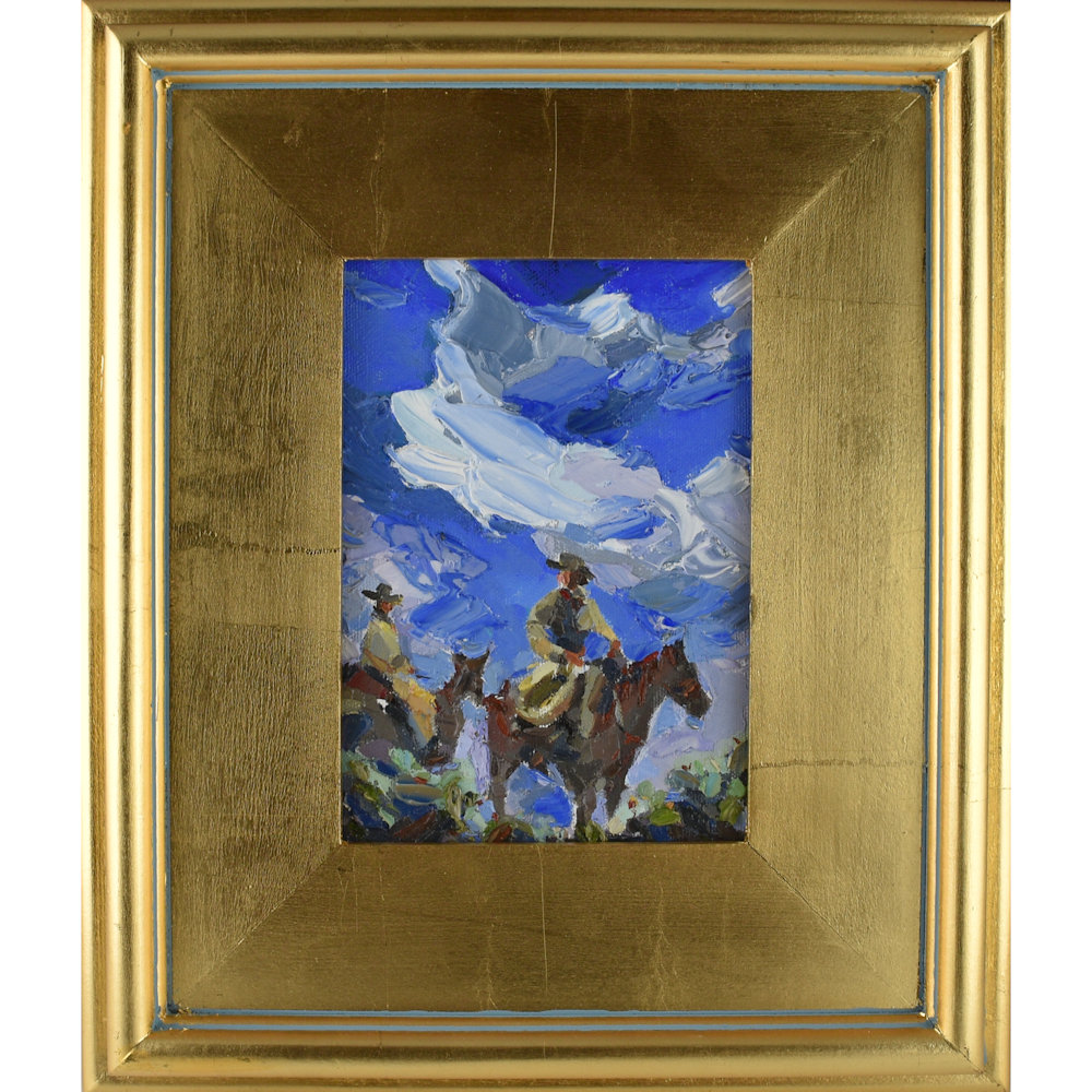 Vargas, Andrea - "We Ride Together", Oil on Board (5 x 7)