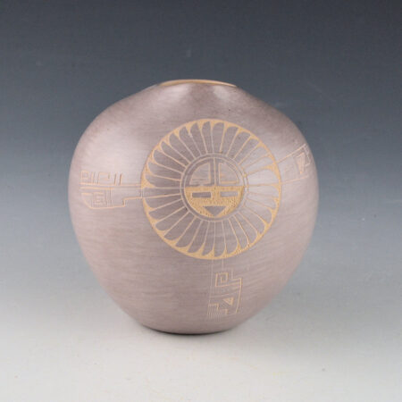 Youvella, Wallace - Mauve Jar with Tewa Sun (1990s)