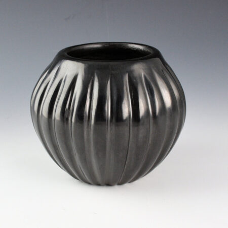 Alternative view of Baca, Angela -Black Melon Jar with 24 Ribs (1970s)