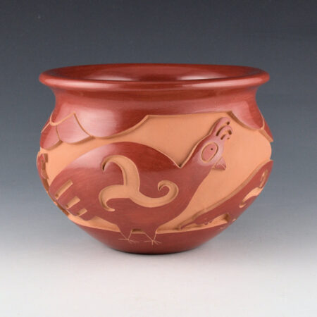 Alternative view of Borts-Medlock, Autumn - Red and Tan Jar with Five Quail