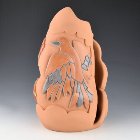 Alternative view of Borts-Medlock, Autumn - 11" Tall "Taking Flight" Sculptural Polychrome Cloud Jar