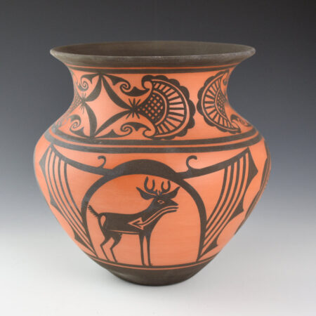 Alternative view of Laate, Carlos - Red Jar with Heartline Deer and Rosettes