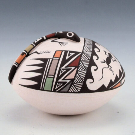 Alternative view of Concho, Carolyn - Seedpot with Raised Lizard and Geometrics