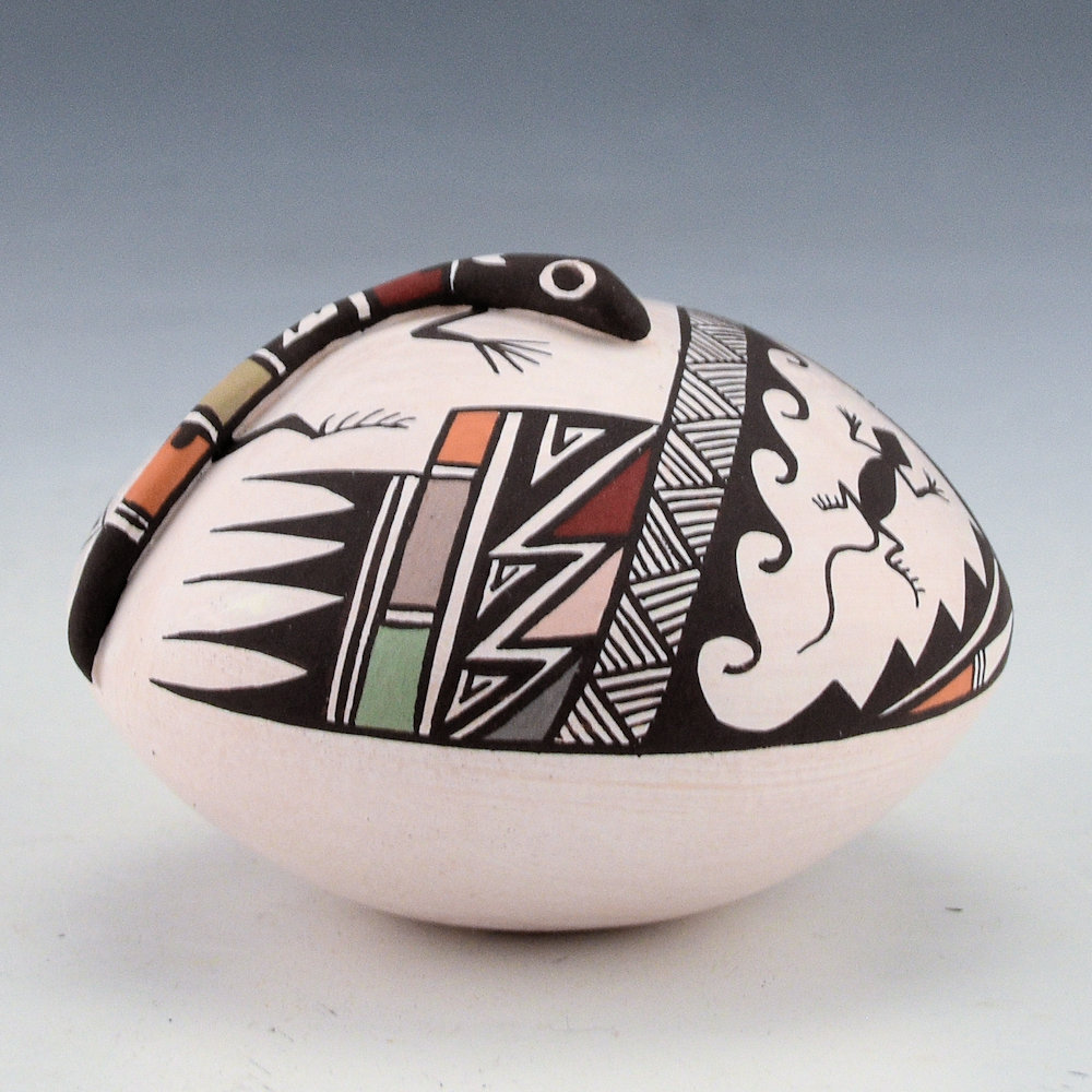 Concho, Carolyn - Seedpot with Raised Lizard and Geometrics - Image 2