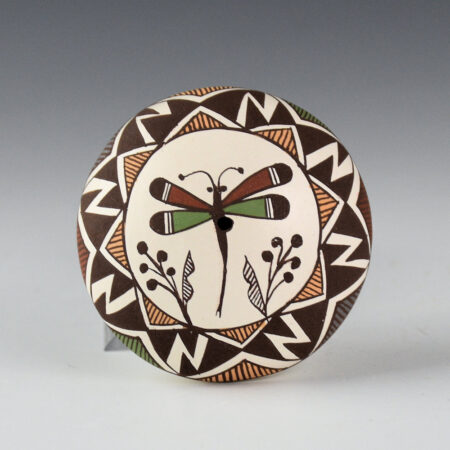 Lewis-Garcia, Diane - Polychrome Seedpot with Dragonfly and Lightning