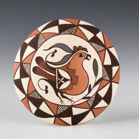 Lewis-Garcia, Diane - Polychrome Seedpot with Parrot and Turkey