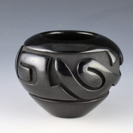 Chavarria, Denise - Black Bowl with Lightning and Cloud Designs