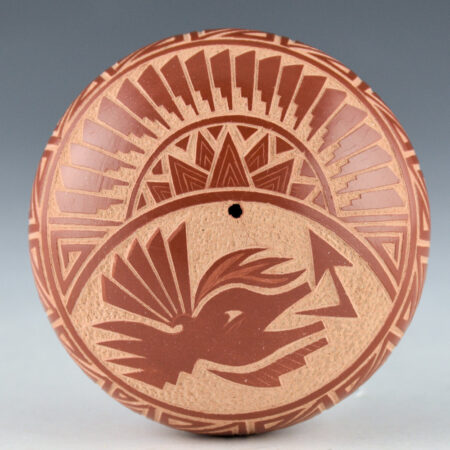 Daubs, Dennis - Seedpot with Avanyu and Feathers (1980s)