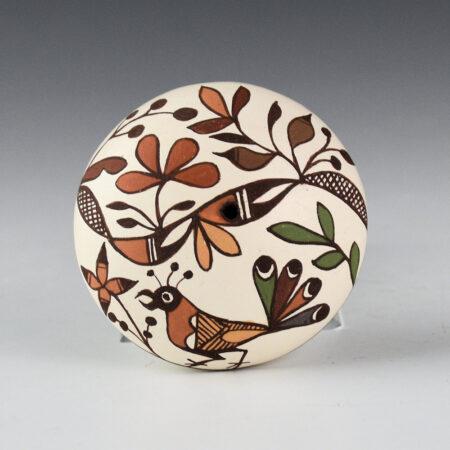 Lewis-Garcia, Diane - Polychrome Seedpot with Parrot and Plants