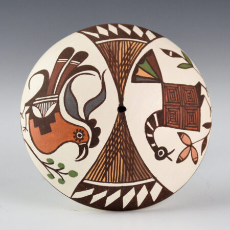 Lewis-Garcia, Diane - Polychrome Seedpot with Parrot and Turkey