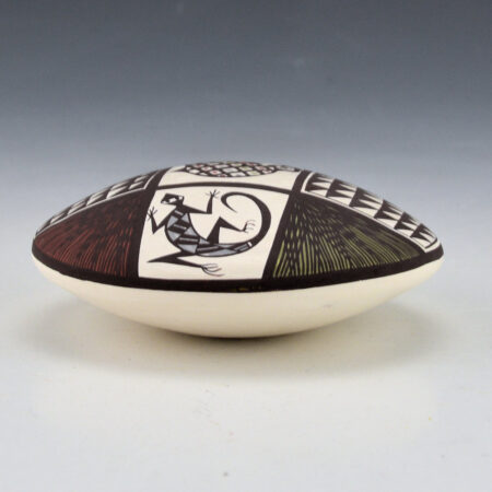 Alternative view of Lewis-Garcia, Diane - Polychrome Seedpot with Lizards, Quail, and Starbursts