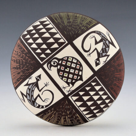 Lewis-Garcia, Diane - Polychrome Seedpot with Lizards, Quail, and Starbursts