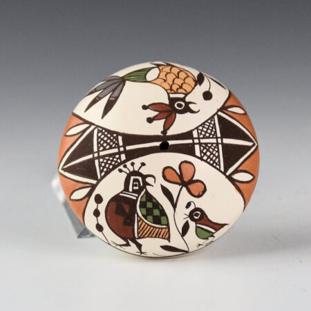 Lewis-Garcia, Diane - Polychrome Seedpot with Parrot and Quail