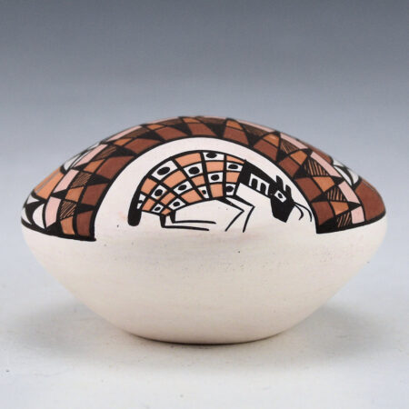 Alternative view of Lewis-Garcia, Diane - Polychrome Seedpot with Mimbres Deer and Rainbow