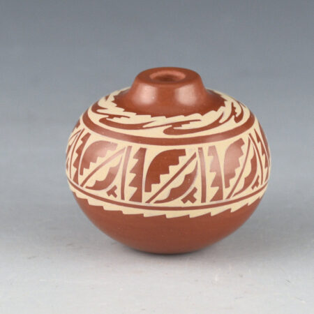 Alternative view of Curran, Dolores - Red Jar with Avanyu and Cloud Designs