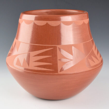 Torres, Elvis - Red Water Jar with Feather and Cloud Designs (1990s)