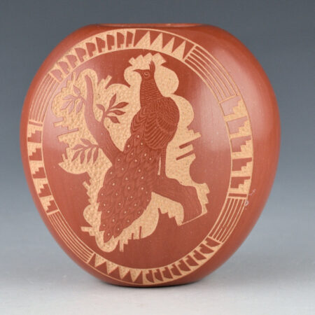 Fragua, Glendora - Oval Jar with Peacock (1982)