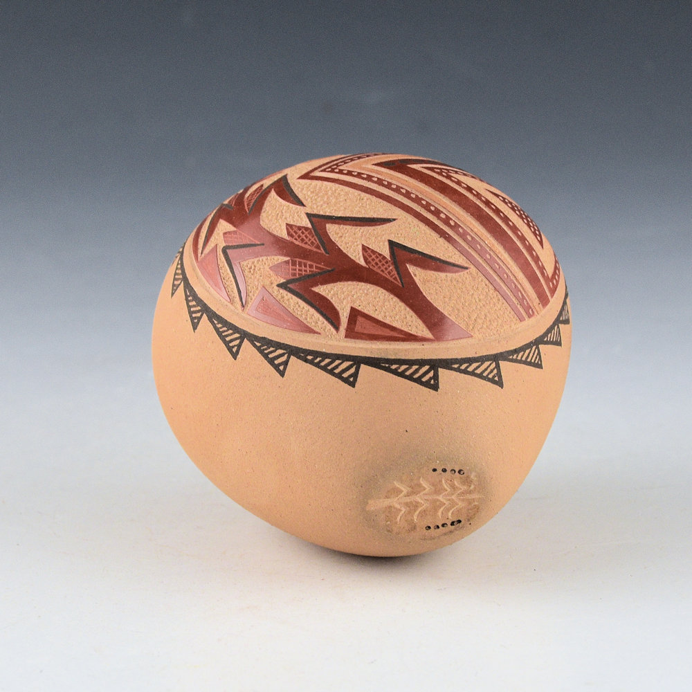 Fragua, Glendora - Oval Bowl with Corn and Rain Designs (1980s) - Image 4