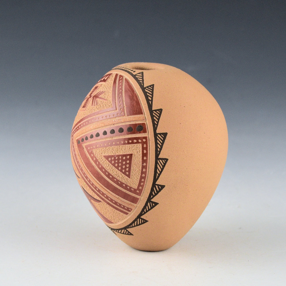 Fragua, Glendora - Oval Bowl with Corn and Rain Designs (1980s) - Image 3