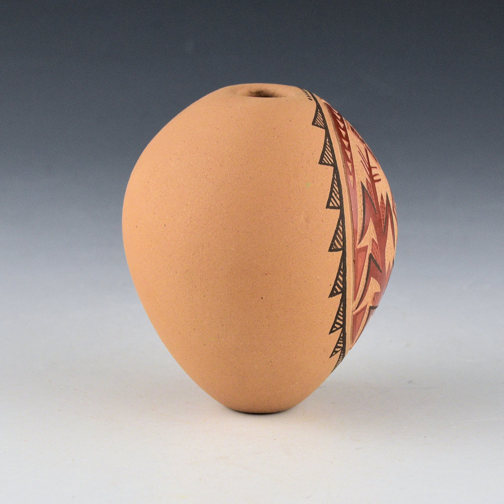 Fragua, Glendora - Oval Bowl with Corn and Rain Designs (1980s) - Image 2