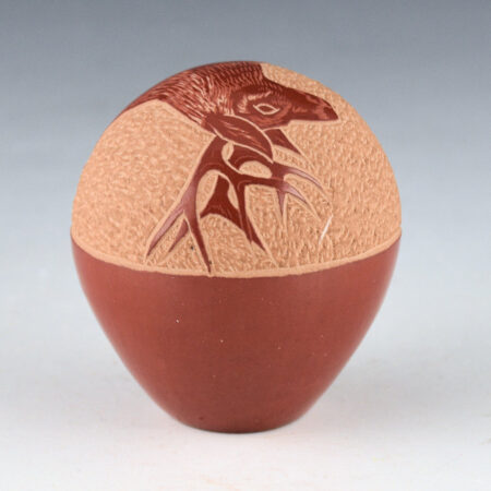 Alternative view of Garcia, Gloria "Golden Rod" - Red Seedpot with Deer
