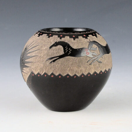 Alternative view of Garcia, Gloria "Golden Rod" - Bowl with Mustang and Three War Ponies