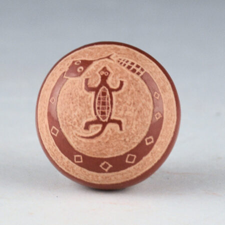 Lonewolf, Greg - "Mimbres Snake and Lizards" Seedpot (1990s)